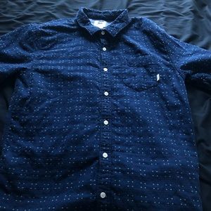 vans men’s button up shirt blue